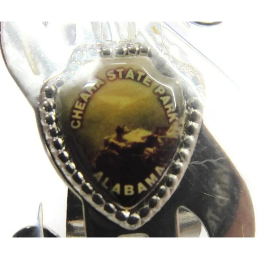 Dollar $ Money Clip Cheaha State Park Alabama Silver-Tone StainlessVtg Cash